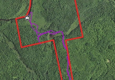 31 Access road loction and bushwhack to river