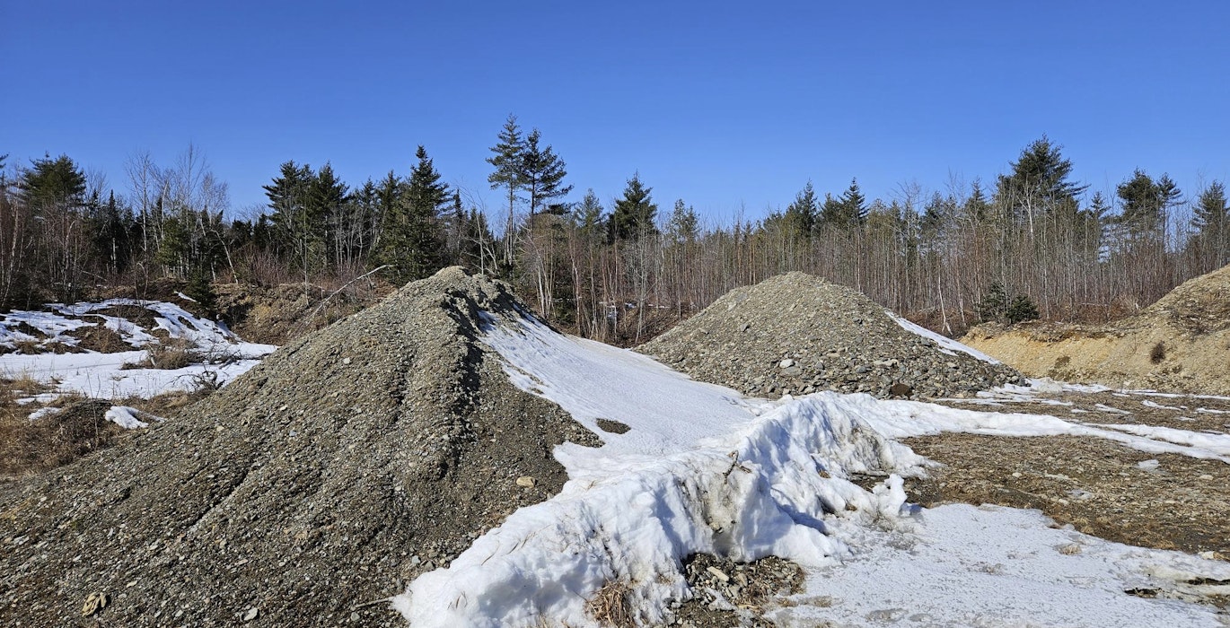 Gravel pit processed piles