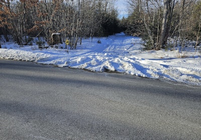 Snowmobile trail from Hascomb Rd not on property